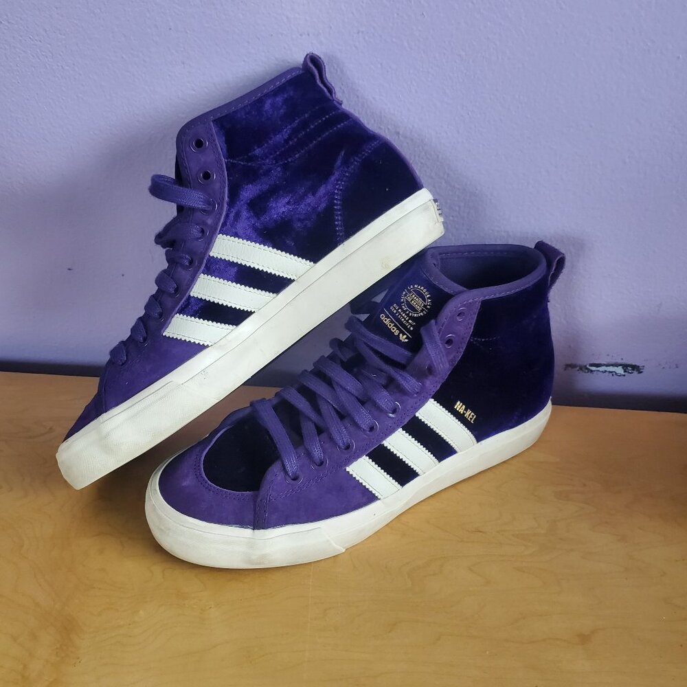 Men's 7 Womens's 8 Adidas Matchcourt Na-Kel Purple Velvet Sneakers Skater Shoe